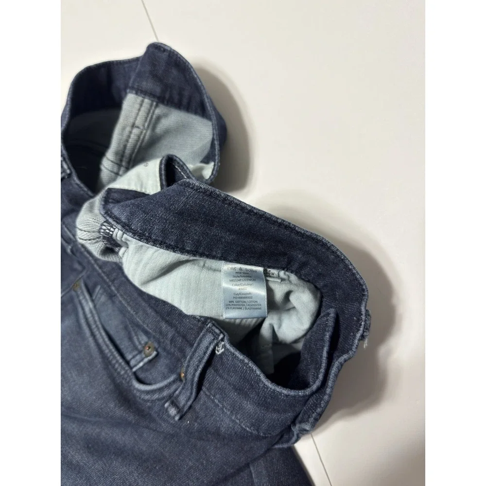 rag & bone Men's Fit 2 Slim Jeans Dark Wash Size 34x30 Stretch Designer Luxury